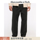 Abercrombie & Fitch美式百搭慵懶抽繩松緊腰直筒休閑褲長(cháng)褲25春季男裝130-5049 黑色 M (180/80A)