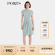 PORTS寶姿春夏新品女裝氣質(zhì)通勤收腰圓領(lǐng)短袖中長(cháng)連衣裙 水綠色 S (4)
