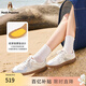 暇步士（Hush Puppies）德訓鞋女春夏運動(dòng)真皮休閑鞋百搭時(shí)尚薄底板鞋 泡沫白 37