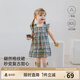 babylove【清倉】嬰兒無(wú)袖連衣裙夏季薄款高支純棉格子裙女寶寶裙子公主裙 復古巴恩 80