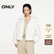 ONLY2025秋季新款松弛感可拆卸毛領(lǐng)寬松短款棉服外套女|125422010 A06椰奶白色 S
