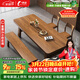 利索（LISUO）全實(shí)木餐廳餐桌客廳長(cháng)條書(shū)桌現代小戶(hù)型家用吃飯桌椅組合140長(cháng)凳