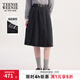 Teenie Weenie小熊女裝半身裙秋冬季知識分子風(fēng)刺繡中長(cháng)裙百褶裙 深灰色 L