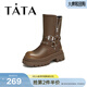 他她（TATA）復古加絨時(shí)裝短靴馬丁靴機車(chē)西部靴女鞋靴春季CDM01DS4 啡色（單里） 37