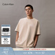 Calvin KleinJeans夏季男女情侶中性印花休閑通勤ck純棉圓領(lǐng)寬松短袖T恤上衣 ACI-燕麥奶 M