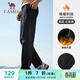 駱駝（CAMEL）加絨運動(dòng)褲男寬松休閑直筒針織長(cháng)褲 J13CAVL6034 幻影黑 XXXL