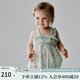 OAK FAMILY夏季新品連體衣女寶寶吊帶包屁衣全棉府綢爬服無(wú)袖寬松哈衣 鈴蘭月光 73cm