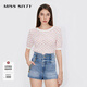 MISS SIXTY針織衫女套頭圓領(lǐng)撞色薄彈修身甜美浪漫 彩色 M