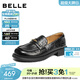 百麗（Belle）質(zhì)感百搭樂(lè )福鞋女2026春季新款商場(chǎng)舒適通勤便士單鞋F6S1DAA6 黑色 39