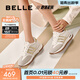 百麗（Belle）小金甘拼色跑道阿甘鞋女商場(chǎng)款運動(dòng)休閑鞋D5P1DAM5預售 米/金 37 (235mm)