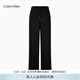 Calvin KleinJeans秋冬女士提花織帶抽繩腰c(diǎn)k抓絨休閑運動(dòng)褲衛褲針織長(cháng)褲 UB1-太空黑 S