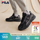 FILA斐樂(lè )官方男女鞋休閑鞋TREK滿(mǎn)天星復古時(shí)尚老爹鞋情侶同款運動(dòng)鞋 男-黑/南極灰-ABD 41