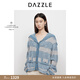 DAZZLE 地素毛衣春季淺灰色針織提花開(kāi)衫 淺灰色 M