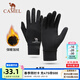 駱駝（CAMEL）加絨保暖觸屏手套男女騎行跑步運動(dòng)手套防風(fēng)騎車(chē) A1W3GZ103，墨黑（加絨） XL