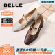 百麗（Belle）復古時(shí)裝瑪麗珍鞋女商場(chǎng)同款羊皮高跟單鞋E3Z1DCQ5預售 米白色 36 (230mm)