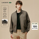LACOSTE法國鱷魚(yú)男裝秋冬商務(wù)老錢(qián)風(fēng)立領(lǐng)拉鏈夾克哈靈頓夾克外套|BH1172 ZBC/綠棕色 M /L 52