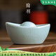 陶羽汝窯金元寶茶寵擺件創(chuàng  )意精品開(kāi)片可養茶玩茶桌蓋置功夫茶具配件 元寶茶寵擺件