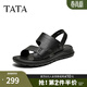 他她（TATA）夏商場(chǎng)同款時(shí)尚百搭厚底涼鞋男新款73X01BL5 黑色 40