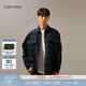 Calvin KleinJeans【帥克衫】春秋男士休閑潮流復古ck寬松磨毛格子襯衫外套 0MD-藍格 L