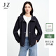 玖姿（JUZUI）休閑戶(hù)外短款工裝連帽風(fēng)衣外套女2026春季新款JTGC41302 丈青 L