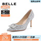 百麗（Belle）高跟鞋女細跟優(yōu)雅氣質(zhì)單鞋婚鞋BDAK9AQ4 銀色 38 (240mm)