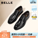 百麗（Belle）正裝皮鞋男內增高婚鞋真皮緩震商務(wù)鞋A1095AM3預售 黑色【經(jīng)典款】 40 (250mm)