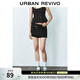 UR夏季新款女時(shí)尚設計感氣質(zhì)通勤裙褲造型短褲UYU650039 黑色 (偏短) M