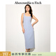 Abercrombie & Fitch【優(yōu)雅小碎花】女裝25夏季美式田園修身赫本風(fēng)連衣裙159-5697 恬靜藍 S 155/92A 短版