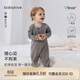 babylove嬰兒連體衣春秋款寶寶哈衣條紋家居服爬服睡衣莫代爾保暖衣服