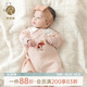 乖奇熊新生嬰兒連體衣夾絲棉秋冬季保暖可愛(ài)哈衣女寶寶和尚服52碼 安娜粉/小蘑菇 59cm