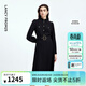 朗姿朗姿復古A字立領(lǐng)氣質(zhì)修身通勤裙秋新款連衣裙 黑色 L