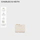 CHARLES&KEITH26春新品菱格紋多卡位短款錢(qián)包零錢(qián)包生日禮物CK6-10770729 Cream奶白色 XXS