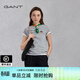 GANT/甘特【100%棉】男女同款情侶裝簡(jiǎn)約學(xué)院風(fēng)舒適短袖重磅T恤 93煙灰色 S