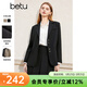 百圖betu女裝春季新款西裝氣質(zhì)小西服外套學(xué)院風(fēng)通勤西服2401T37 黑色 S
