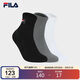 FILA  斐樂(lè )官方男襪中腰襪三雙裝運動(dòng)襪舒適柔軟襪子運動(dòng)襪中筒襪