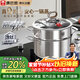康巴赫蒸湯鍋4代真鈦0涂層316L不銹鋼家用加厚燉蒸鍋24cm電磁爐燃氣通用