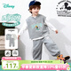 迪士尼（Disney）童裝男童T恤套裝T恤馬甲衛褲休閑運動(dòng)韓系三件套2026春季新款套裝 灰色 90