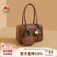 稻草人包包女包新款春夏手提包復古百搭通勤斜挎包2026生日禮物送女友 A款-焦糖棕