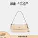 蔻馳（COACH）新款奧萊女士女包ETTA 25號翻蓋單肩包腋下包通勤盒子包 IM/燕麥色