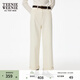 Teenie Weenie小熊簡(jiǎn)約休閑褲時(shí)尚秋季直筒褲通勤白色褲子女裝長(cháng)褲 象牙白 M (165)
