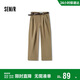 森馬（Semir）休閑褲女長(cháng)褲腰帶ins潮秋季磨毛做舊打褶闊腿褲101524127020B