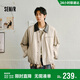 森馬（Semir）夾克男春季花苞翻領(lǐng)夾克2026春季情侶復古領(lǐng)拼皮上衣10A126108202