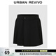 UR秋季新款女裝時(shí)尚氣質(zhì)通勤壓褶搭片寬松短褲UWU640051 黑色 S