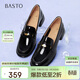 百思圖25秋復古學(xué)院風(fēng)粗跟女單鞋C1823CA5 黑色 37