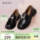 百思圖【栗子可可】25秋商場(chǎng)英倫樂(lè )福鞋皮鞋女單鞋W0227CA5 黑色 39