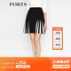 PORTS寶姿  新品女裝簡(jiǎn)約黑白撞色魚(yú)尾裙擺半身裙LA8K250FZX003 黑色混色 S