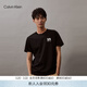 Calvin KleinJeans夏季男士簡(jiǎn)約ck鏤空字母純棉休閑通勤圓領(lǐng)內搭短袖T恤上衣 BEH-太空黑 M