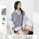 對白極簡(jiǎn)風(fēng)疊穿V領(lǐng)針織背心馬甲女2025秋冬新款慵懶百搭短款上衣 星空灰 S