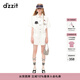 DZZIT地素春夏徽章設計手工定制花朵紐扣牛仔連體褲女3H2R9011B 白色 XS