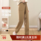 歐莎（OSA）軟糯風(fēng)長(cháng)褲雙面德絨休閑褲女秋冬季2025年新款運動(dòng)束腳褲 深卡其 XL
